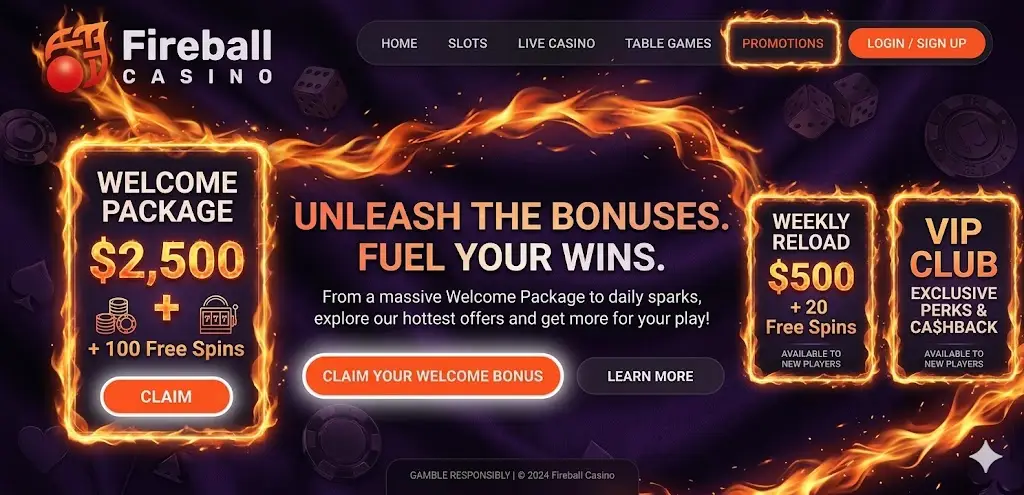 Fireball Casino bónuszok